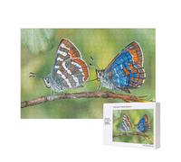 Poezjzw Two Moths Classic Jigsaw 300 Pieces Wooden Puzzle Modern Home Decor Intellectual Game 28x 40cm