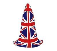 POEZJZW Uk Flag Pattern Hooded Cloak Robe Costume Cloak For Adult Men Women Christmas Hoodies Cape Cosplay Costumes L
