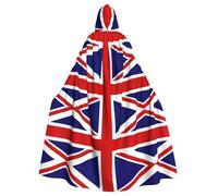 POEZJZW Uk Flag Pattern Hooded Cloak Robe Costume For Adult Men Women Christmas Hoodies Cape Cosplay Costumes