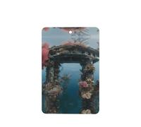 Poezjzw Undersea Architecture Pattern Car Air Fresheners 6 Pcs Rectangle Hanging Aromatherapy Tablets Scented Fresheners For Bedroom Closet Shoe