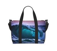 Poezjzw Undulating Waves Travel Duffle Bag Weekender Carry On Tote Bags For Women Hospital Bags For Labor And Delivery Overnight Luggage Bag, Black, One Size, Black, One Size