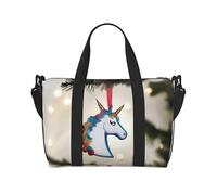 Poezjzw Unicorn Head Sculpture Travel Duffle Bag Weekender Carry On Tote Bags For Women Hospital Bags For Labor And Delivery Overnight Luggage Bag, Black, One Size
