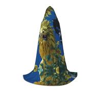 POEZJZW Unicorn In The Distance Pattern Hooded Cloak Robe Costume Cloak For Adult Men Women Christmas Hoodies Cape Cosplay Costumes S