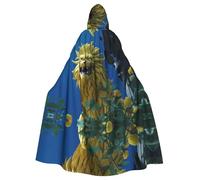 POEZJZW Unicorn In The Distance Pattern Hooded Cloak Robe Costume For Adult Men Women Christmas Hoodies Cape Cosplay Costumes
