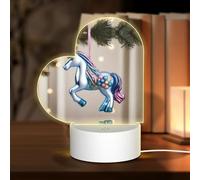 POEZJZW Unicorn Ornament Pattern Heart Shape Acrylic Night Light with USB Cable Adjustable 3 Colors for Restaurant Bar Cafe