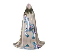 POEZJZW Unicorn Ornament Pattern Hooded Cloak Robe Costume Cloak For Adult Men Women Christmas Hoodies Cape Cosplay Costumes M