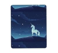 Poezjzw Unicorn Under The Stars Pattern Mouse Pad Non-Slip Rubber Stitched Edges Waterproof Gaming Mouse Mat for Desk Gaming Work Wireless Mice 10 X 12 Inch