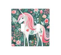 Poezjzw Unicorn With Pink Hair Pattern Decorative Light Switch Plate Covers 2 Gang Wall Plate Double Toggle Switch Cover 4.5 X 4.5 In