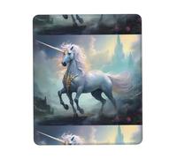 POEZJZW Unicorns On The Run Pattern Mouse Pad, Portable Office Non-Slip Rubber Base Wireless Mouse Pad for Office Laptop Computer Pc 7 X 8.6 in
