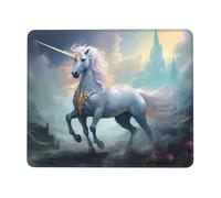 POEZJZW Unicorns On The Run Pattern Mouse Pad, Portable Office Non-Slip Rubber Base Wireless Mouse Pad For Office Laptop Computer Pc 7 X 8.6 In