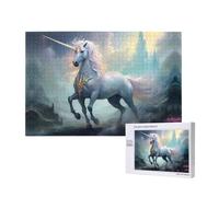 Poezjzw Unicorns On The Run Puzzles For Adult 1000 Pieces Wooden Jigsaw For Family Friend Home Decor Wall Art 29.5 X 19.7 In