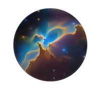 POEZJZW Universe Space Nebul Pattern Round Mouse Mat, Cute Mouse Pad, Non-Slip Rubber Base With Stitched Edge, Small Size 7.9 X 7.9 Inch