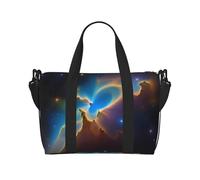 Poezjzw Universe Space Nebul Travel Duffle Bag Weekender Carry On Tote Bags For Women Hospital Bags For Labor And Delivery Overnight Luggage Bag, Black, One Size, Black, One Size