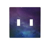 Poezjzw Universe with Stars and Galaxy Interstellar Pattern Wall Plate Outlet Cover Decorative Wall Plate Size 4.5X 4.5in Double Toggle Outlet Light Switch Cover