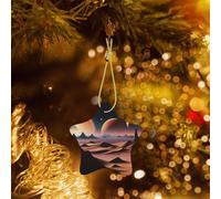 Poezjzw Unknown Planet Pattern Ceramic Christmas Ornament Star Hanging Pendant Gifts For Xmas Holidays, Ornaments For Home Decor