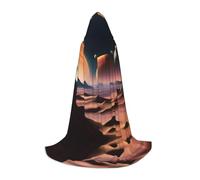 POEZJZW Unknown Planet Pattern Hooded Cloak Robe Costume Cloak For Adult Men Women Christmas Hoodies Cape Cosplay Costumes S
