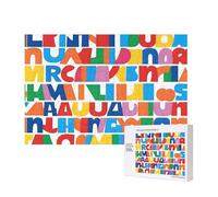 Poezjzw Upper And Lower Case Letters Adult Classic Jigsaw 300 Pieces Wooden Puzzle Modern Home Decor Intellectual Game 40 X 28 Cm