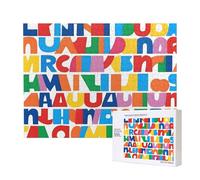 Poezjzw Upper And Lower Case Letters Adult Classic Jigsaw 500 Pieces Wooden Puzzle Modern Home Decor Intellectual Game 52 X 38 Cm