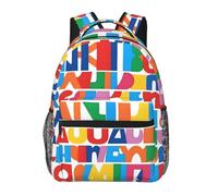 POEZJZW Upper And Lower Case Letters Pattern Laptop Backpack For Fashion Backpacks Nurse Stylish Travel School Books Bags Casual Daypacks