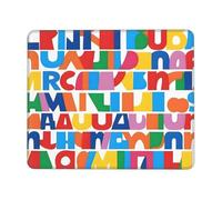 Poezjzw Upper and Lower Case Letters Pattern Mouse Pad Non-Slip Rubber Stitched Edges Waterproof Gaming Mouse Mat for Desk Gaming Work Wireless Mice 7.9 X 9.5 in