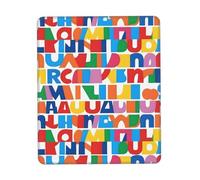 Poezjzw Upper and Lower Case Letters Pattern Mouse Pad Non-Slip Rubber Stitched Edges Waterproof Gaming Mouse Mat for Desk Gaming Work Wireless Mice 7 X 8.6 in