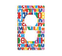 Poezjzw Upper and Lower Case Letters Pattern Outlet Covers Wall Plate Light Switch Plate Decorative for Kitchen Bathroom Bedroom Farmhouse Decor