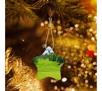 Poezjzw Vancouver Golf Course Pattern Christmas Star Ceramic Ornaments Christmas Tree Hanging Home Decoration Gatherings Souvenirs