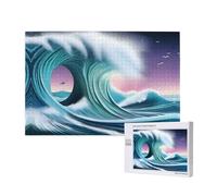 Poezjzw Vast Tsunami Adult Classic Jigsaw 1000 Pieces Wooden Puzzle Modern Home Decor Intellectual Game 75x50cm