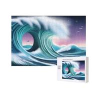 Poezjzw Vast Tsunami Adult Classic Jigsaw 300 Pieces Wooden Puzzle Modern Home Decor Intellectual Game 40 X 28 Cm