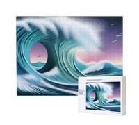Poezjzw Vast Tsunami Adult Classic Jigsaw 500 Pieces Wooden Puzzle Modern Home Decor Intellectual Game 52 X 38 Cm