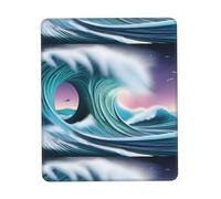 POEZJZW Vast Tsunami Pattern Mouse Pad Gaming Non-Slip Rubber Base Rectangular Mouse Mat for Desktop Computer Laptop Gaming Office 7 X 8.6 in