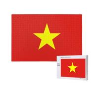Poezjzw Vietnamese Flag Puzzles For Adult 1000 Pieces Wooden Jigsaw For Family Friend Home Decor Wall Art 29.5 X 19.7 In