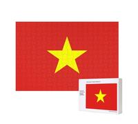 Poezjzw Vietnamese Flag Puzzles For Adult 300 Pieces Wooden Jigsaw For Family Friend Home Decor Wall Art 15.7 X 11in
