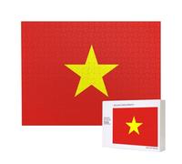 Poezjzw Vietnamese Flag Puzzles For Adult 500 Pieces Wooden Jigsaw For Family Friend Home Decor Wall Art 20.4 X 15 In