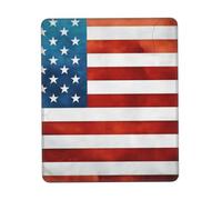 POEZJZW Vintage American Usa Flag Textured Mouse Pad, Rubberized Locking Edge Anti-Slip Mouse Pad For Office Gaming Computer Laptop 10 X 12 Inch