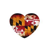 Poezjzw Vintage Wooden Maryland Flag Pattern Car Air Fresheners 4 Pcs Heart Shape Hanging Aromatherapy Tablets Scented Fresheners For Bedroom Bathroom