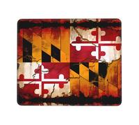 POEZJZW Vintage Wooden Maryland Flag Pattern Mouse Pad Non-Slip Rubber Stitched Edges Waterproof Gaming Mouse Mat for Desk Gaming Work Wireless Mice 7.9 X 9.5 in