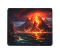 Poezjzw Volcano Eruption Pattern Mouse Pad Non-Slip Rubber Stitched Edges Waterproof Gaming Mouse Mat for Desk Gaming Work Wireless Mice 8.3 X 10.3 in