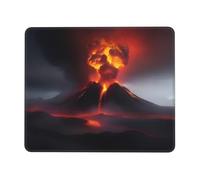Poezjzw Volcano Eruption Pattern Mouse Pad Non-Slip Rubber Stitched Edges Waterproof Gaming Mouse Mat for Desk Gaming Work Wireless Mice 7.9 X 9.5 in