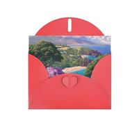 POEZJZW Watching The Sea Pearl Paper Christmas Cards, With Red Envelopes, Thank You Cards, Wedding, Valentine'S Day Cards 10-Count