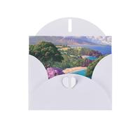 POEZJZW Watching The Sea Pearl Paper Christmas Cards, With White Envelopes, Thank You Cards, Wedding, Valentine'S Day Cards 10-Count