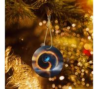 Poezjzw Water And Fire Tai Chi Pattern Ceramic Christmas Ornament Round Hanging Pendant Gifts For Xmas Holidays, Ornaments For Home Decor