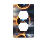Poezjzw Water and Fire Tai Chi Pattern Outlet Covers Wall Plate Light Switch Plate Decorative for Kitchen Bathroom Bedroom Farmhouse Decor
