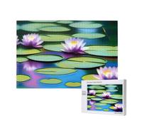 Poezjzw Water Lilies In Water Adult Classic Jigsaw 1000 Pieces Wooden Puzzle Modern Home Decor Intellectual Game 75x50cm