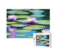 Poezjzw Water Lilies In Water Adult Classic Jigsaw 300 Pieces Wooden Puzzle Modern Home Decor Intellectual Game 40 X 28 Cm