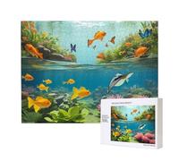Poezjzw Water Plants And Fish Adult Classic Jigsaw 500 Pieces Wooden Puzzle Modern Home Decor Intellectual Game 52 X 38 Cm