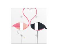 Poezjzw Watercolor Flamingos Pattern Wall Plate Outlet Cover Decorative Wall Plate Size 4.5X 4.5in Double Toggle Outlet Light Switch Cover