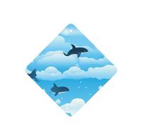 Poezjzw Whale In Clouds Pattern Car Air Fresheners 4 Pcs Square Hanging Aromatherapy Tablets Scented Fresheners For Bedroom Closet Shoe