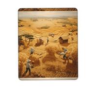 POEZJZW Wheat Harvest Pattern Mouse Pad, Portable Office Non-Slip Rubber Base Wireless Mouse Pad for Office Laptop Computer Pc 7.9 X 9.5 in