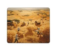 POEZJZW Wheat Harvest Pattern Mouse Pad, Portable Office Non-Slip Rubber Base Wireless Mouse Pad for Office Laptop Computer Pc 7 X 8.6 in